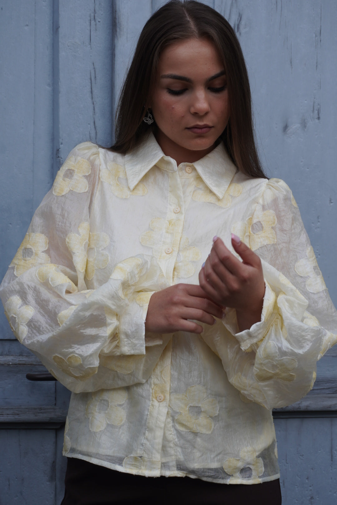 Bluse mit Puffärmeln
