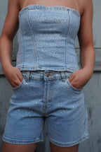 Bustier-Top mit Steinen