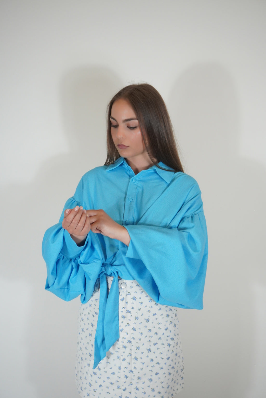 Wickelbluse zum Binden